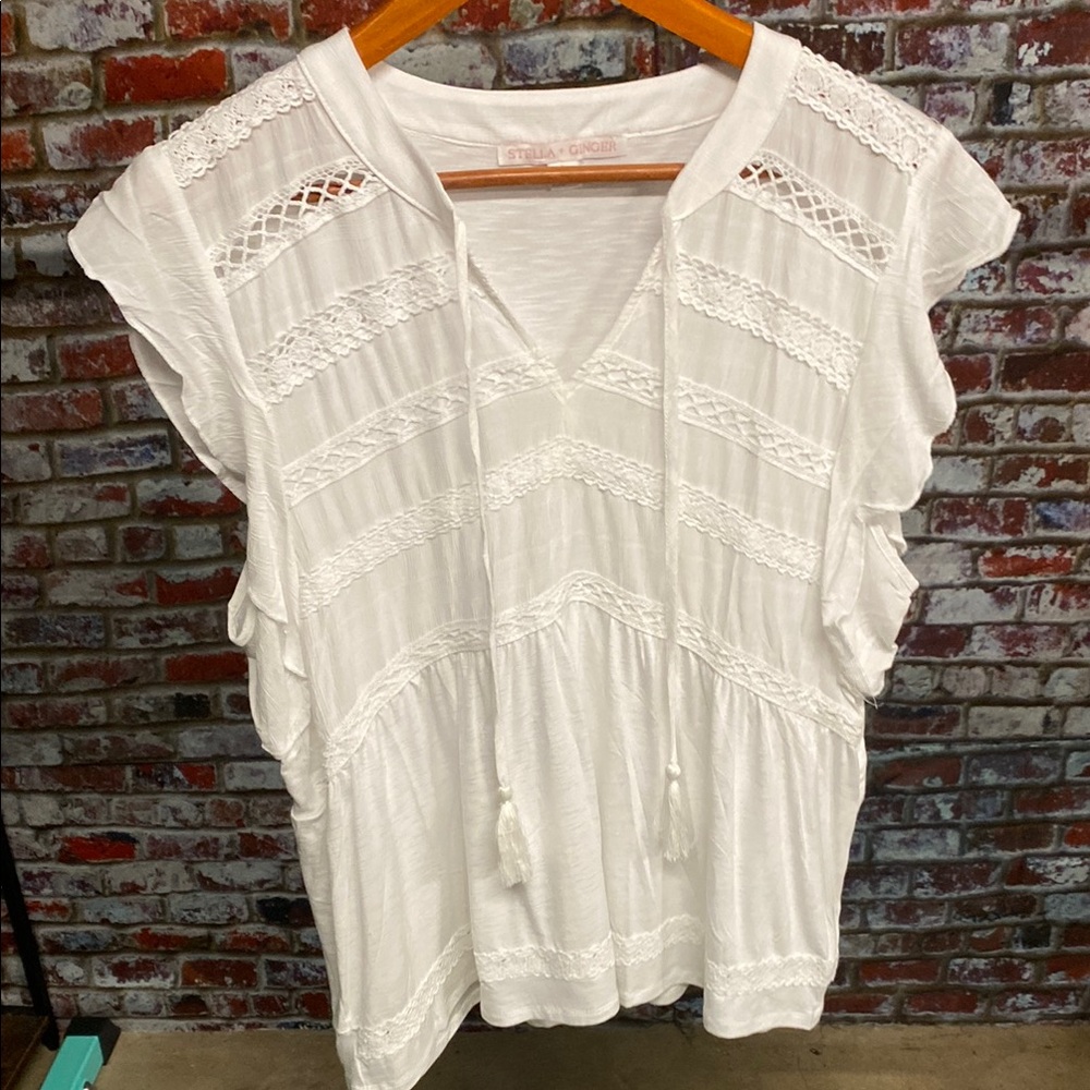 Stella + Ginger Elegant White Blouse